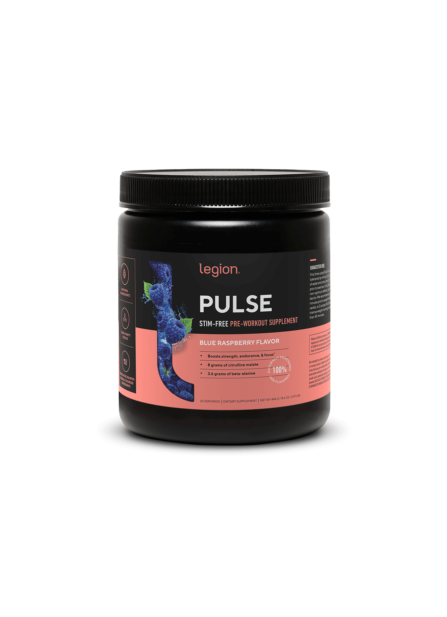 Blue Raspberry Pulse Stim Free Legion Aretae